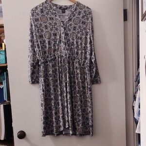 Robert Louis Silver Gray Long Sleeve V-Neck Sundress